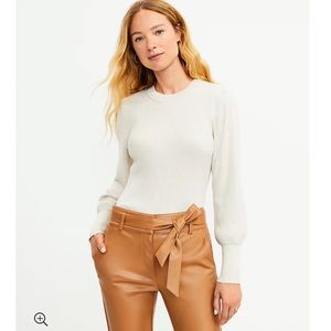 LOFT Shimmer Puff Sleeve Sweater